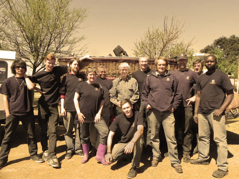 The Hot Air Ballooning SA team after a successful flight.