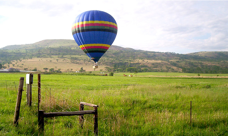 Enjoy the green terrain of the Midlands with a hot air ballooning experience.