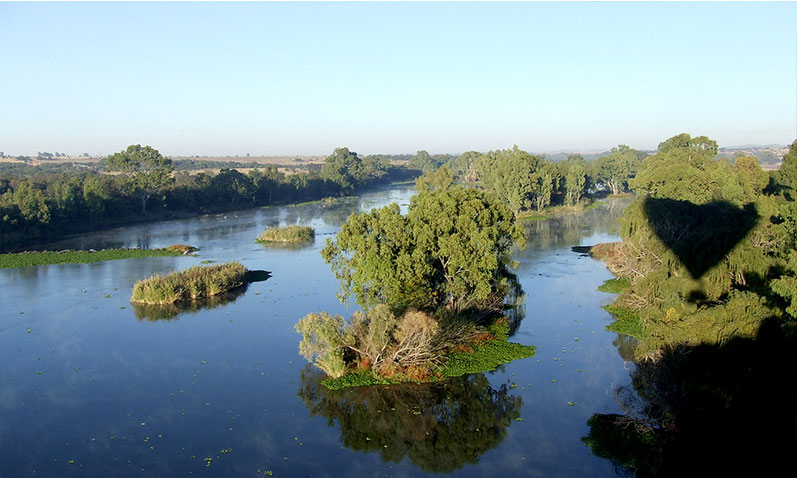 Breath taking scenery experienced from a hot air balloon.